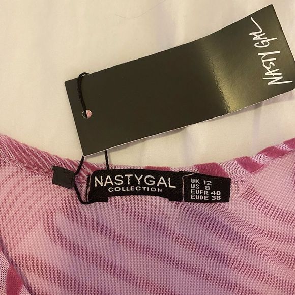 NWT Purple Marble Mesh Crop Top - Picture 5 of 16